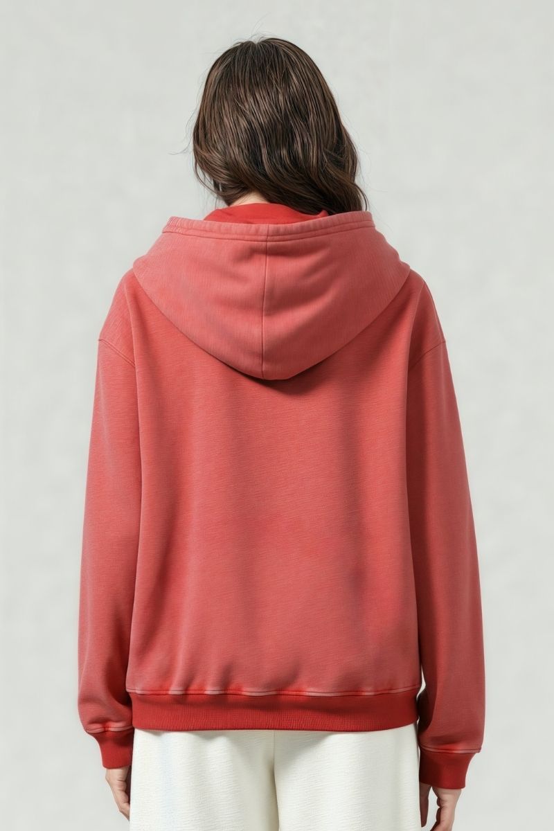 Distressed batik couple's loose sweatshirt