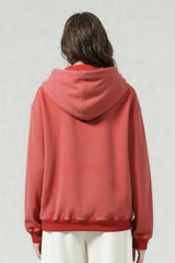Distressed batik couple's loose sweatshirt