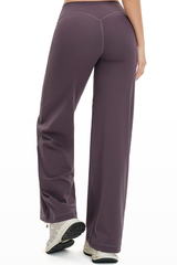 Women's High Waist V-Seam Butt Lifting Draped Wide Leg Pants