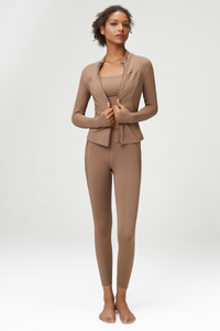 Classic Plus Size Bare Feel Three-piece Yoga Wear Set