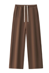 Unisex Fall Drawstring Side Pocket Wide Leg Sweatpants