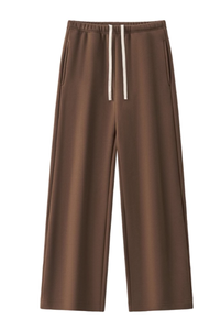 Unisex Fall Drawstring Side Pocket Wide Leg Sweatpants