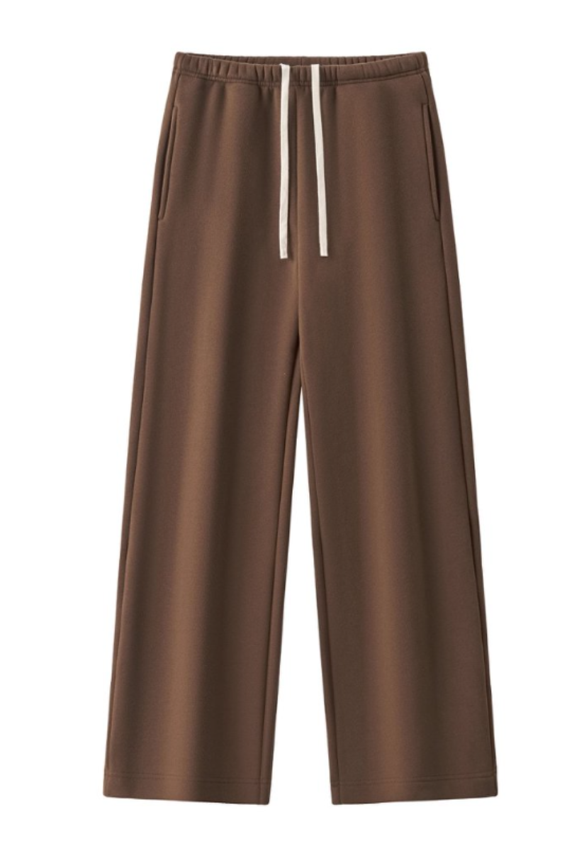 Unisex Fall Drawstring Side Pocket Wide Leg Sweatpants