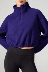Women's Cropped Half Zip Fleece Top