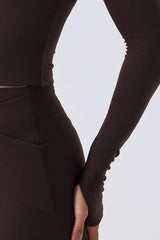 Women Off-Shoulder Sculpting Fitness Long Sleeves