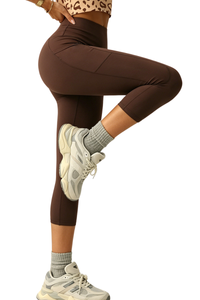 Women's High Waist Side Pocket Capri Yoga Leggings