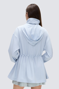 Women's Packable Drawstring Hooded Mid Length Jacket