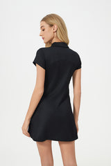 Women Mid-Length Waist Thin Ice Breathable Tennis Sports Yoga Short-Sleeved Dresses