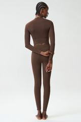 Women's Petal Long Sleeve Top And Leggings Two-Piece Set