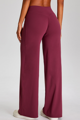 Women's Athletic Flowy Solid Wide Leg Yoga Pants