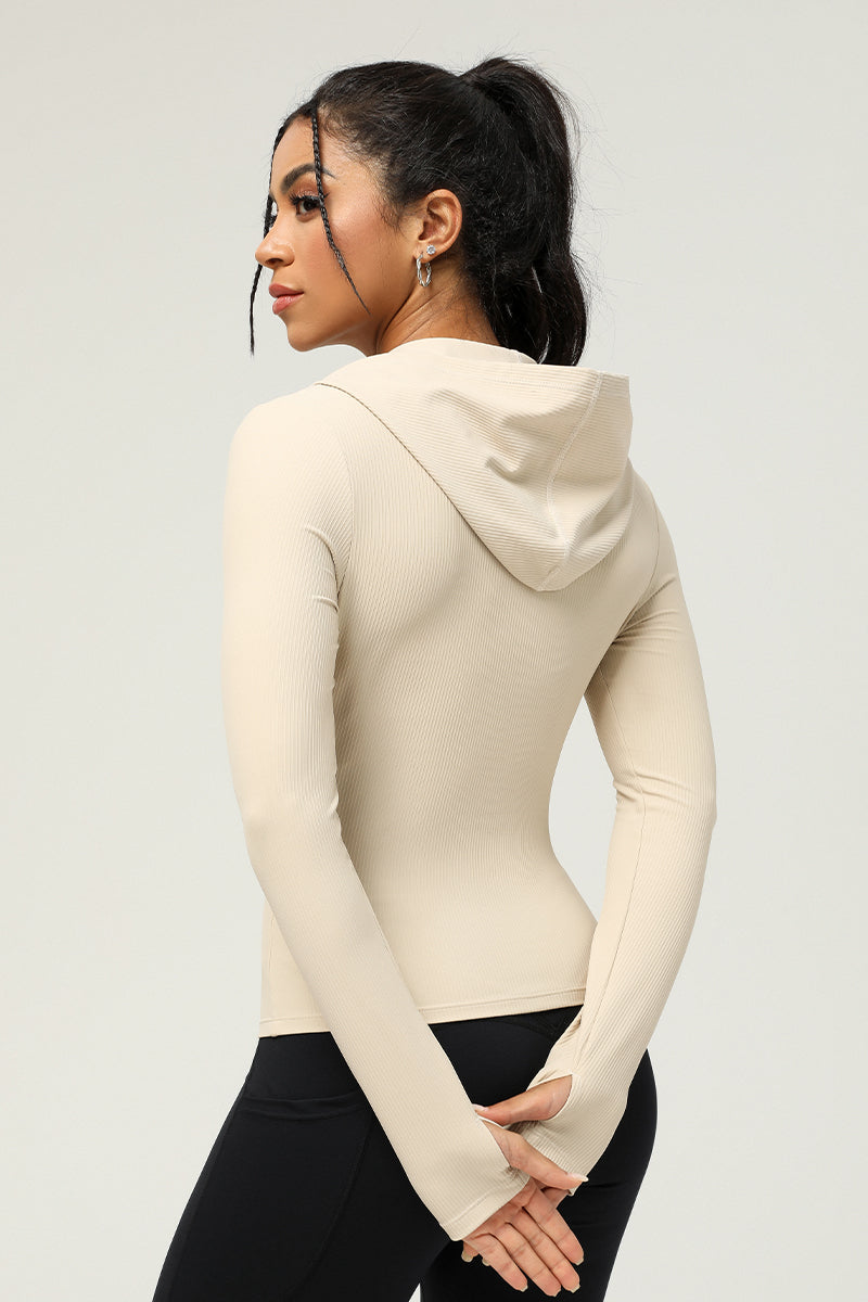 Women'S Hooded Slim Fit Sports Jacket