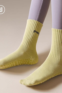 Women's Silicone Anti-Slip Yoga Crew Cotton Yoga Socks