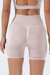 Women's Sports Pleated Buttocks Lift  Seamless Shorts