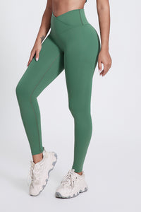 Women'S Bright Crossover High-Waisted Hip Lift Dance Stretch Cropped Pants
