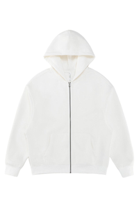 Unisex Fall 350G  Fleece Zip Up Relaxed  Solid Jacket