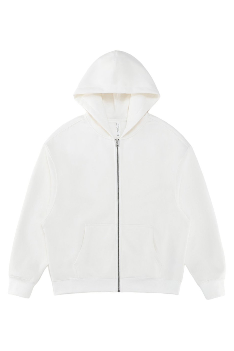 Unisex Fall 350G  Fleece Zip Up Relaxed  Solid Jacket