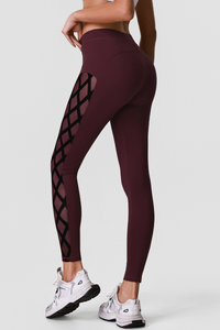 Women's Athletic High-Waisted Leggings with Side Mesh Panels