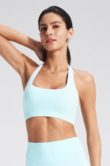 Women's Square Neck Halter Open-Back Yoga Sports Bra