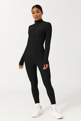 Women Half Zipper Sport Jumpsuit