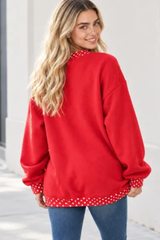 Women's Fall Letter Appliqué Embroidery Mockneck Sweatshirt