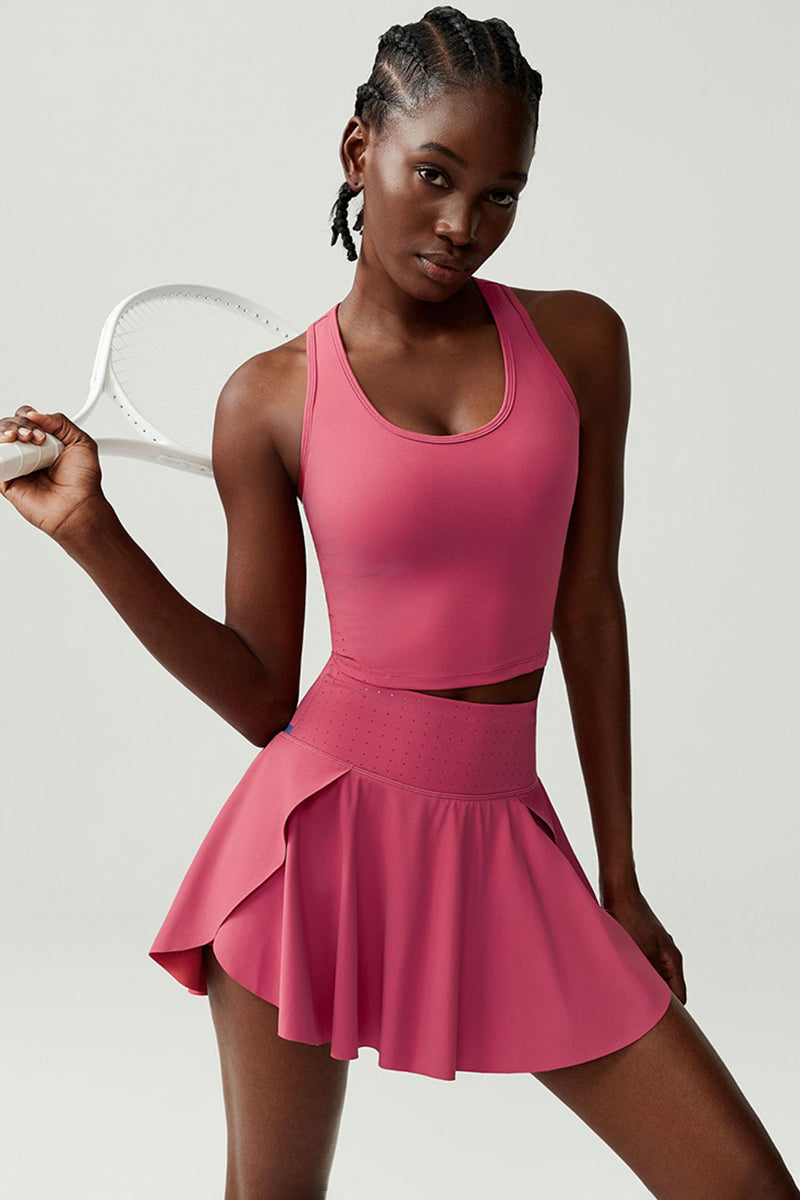 Women Stretch Tennis Set Removable Padding Sports Outfit