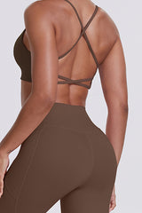 Women High-Waisted Pocket Yoga Set: Seamless Sports Bra + Sculpting Leggings