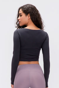 Women'S Yoga Slim Fit Long Sleeved Thumbhole