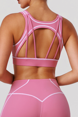 Women's Color-Blocked Open-Back Shaping Sports Bra