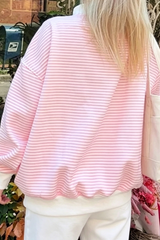 Women's Fall Southern Style Soft Striped Mock Neck Sweatshirt
