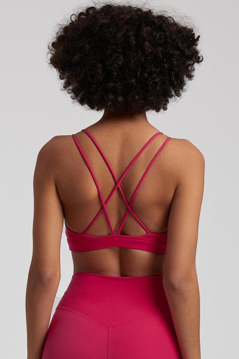 Triangle Cup Back Cross Sports Bra