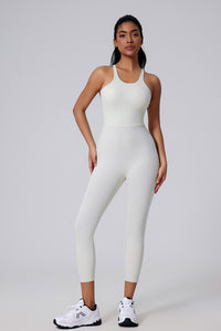 Women V-Back Sculpting Butt-Lifting Naked-Feel Yoga Running Fitness Bodysuit