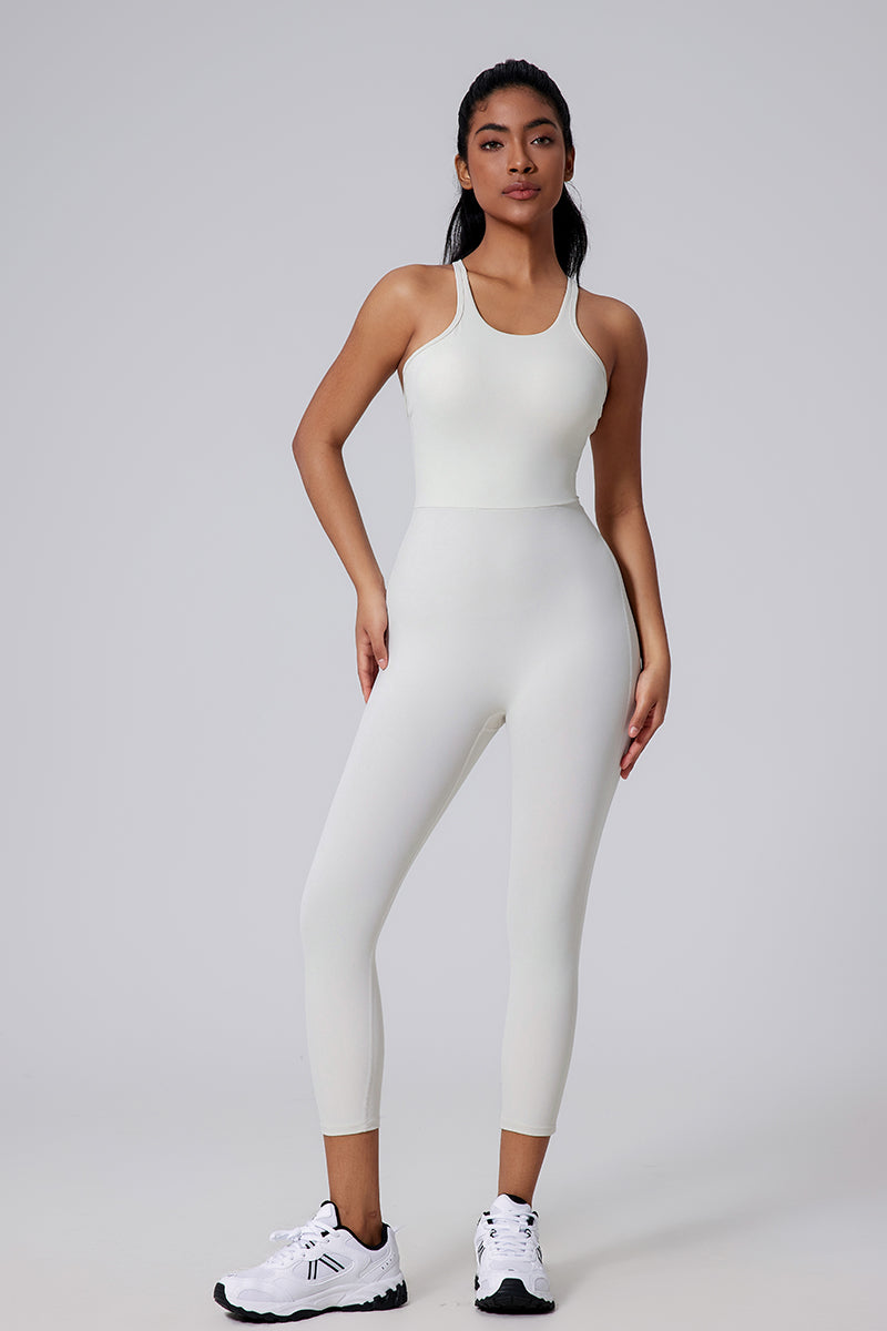 Women V-Back Sculpting Butt-Lifting Naked-Feel Yoga Running Fitness Bodysuit