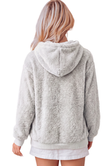 Women's Plush Long-Sleeve Drawstring Hoodie with Pet Pouch