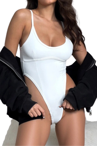 Women's Sexy Backless Hollow Tank One Piece Swimsuit - Solid