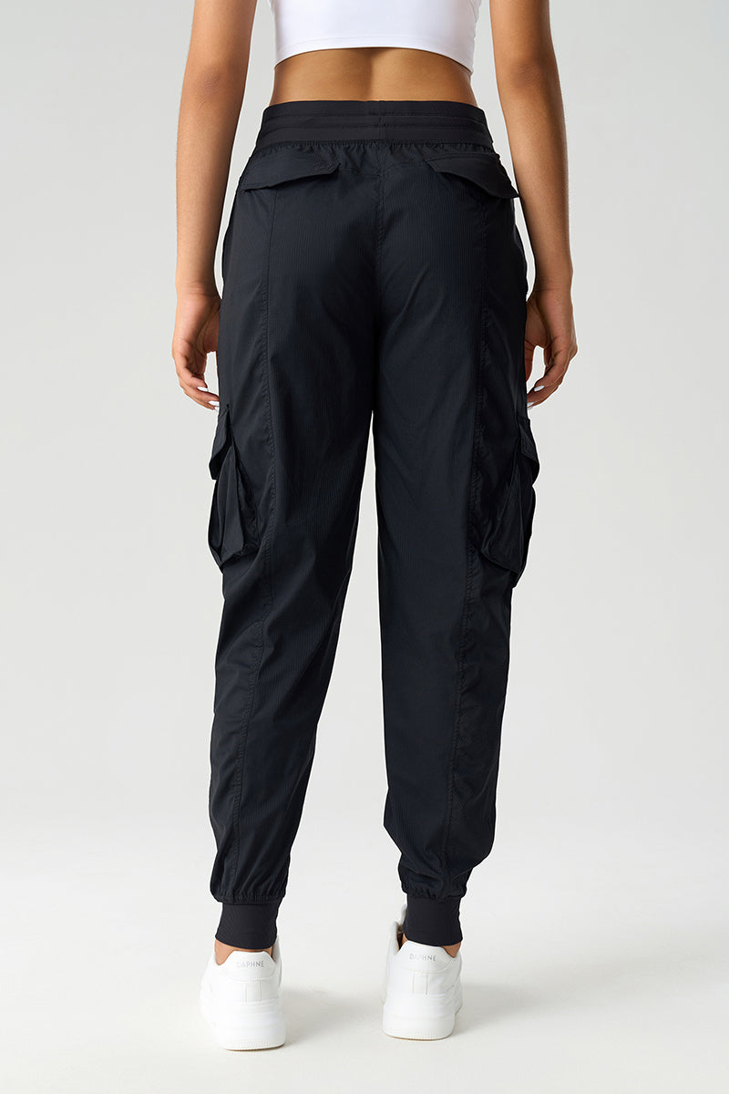 Women Mid-Rise Drawstring Leg Loose-Fitting Lightweight Quick-Drying Breathable Outdoor Workwear Sweatpants
