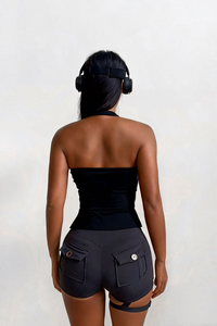 Women's backless sleeveless TankTop with chest pads