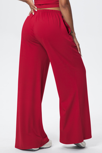 Women’s Athletic Drawstring Loose-Fit  Wide-Leg Pants