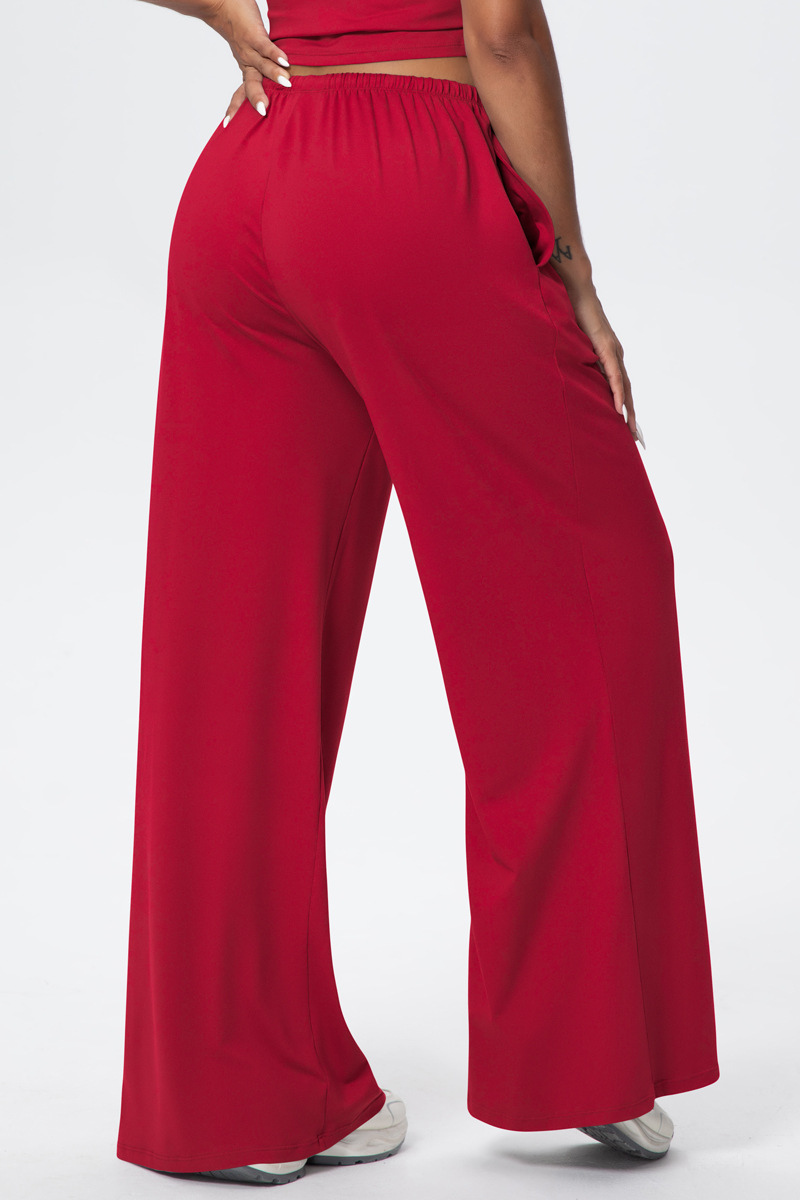 Women’s Athletic Drawstring Loose-Fit  Wide-Leg Pants