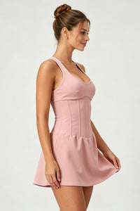 Women's Corset-Style Tennis Dress with Built-In Shorts