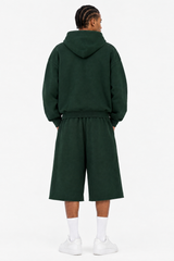Men's 100% Cotton Loungewear Sets:Hooded Jacket &Mid Shorts