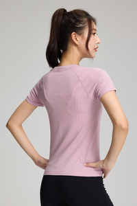 Women's Summer High-Elasticity Slim Solid Sports T-shirt