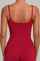 Women's Athletic Thin Straps U-Neck Slim Fit Yoga Tank Top