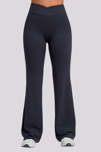 Women's Athletic Naked Feel Cross Waist Yoga Flared Pants