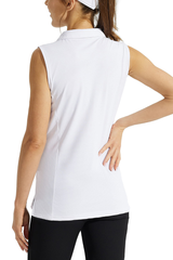 Women's Sleeveless Honeycomb Polo Golf Tennis Athletic Top