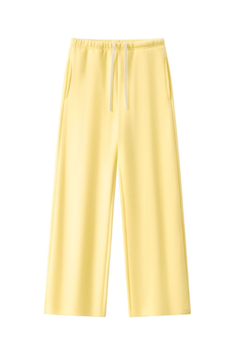Unisex Fall Drawstring Side Pocket Wide Leg Sweatpants