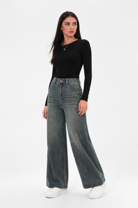 Women's Vintage High-Waisted Loose Wide-leg Jeans