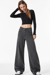 Women’s Washed Baggy Wide Leg Jeans