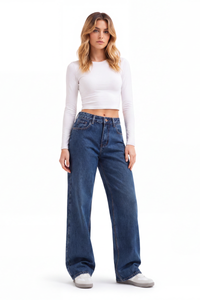Women's High Waist Straight Leg Jeans