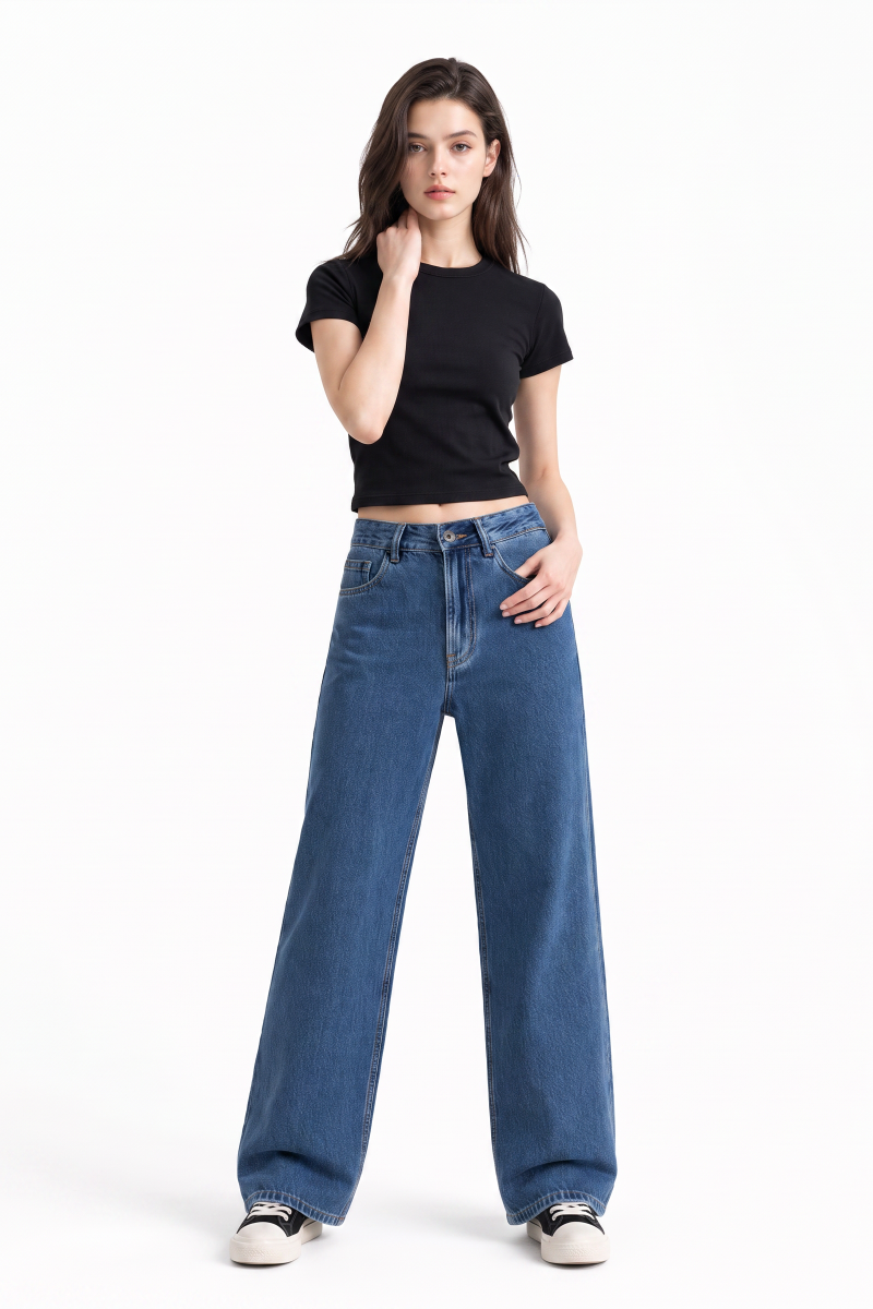 Women's Fall High Waist Soft Straight Leg Jeans