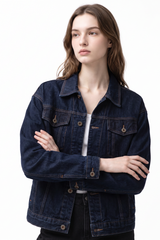 Women's Fall Classic Original Blue Button Front Denim Jacket